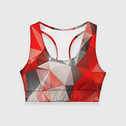 Топик спортивный женский Красно-серая геометрия, цвет: 3D-принт