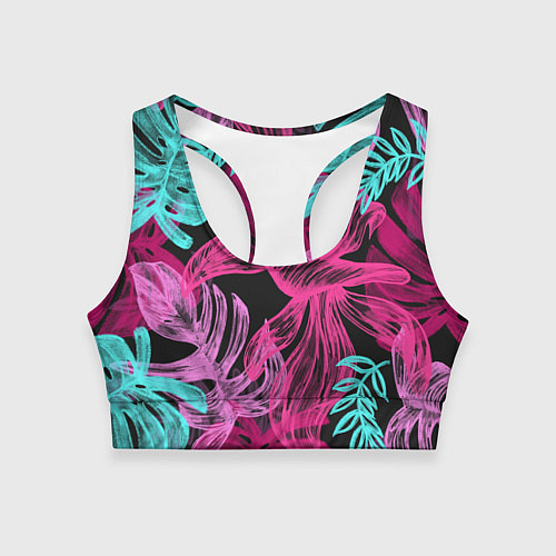 Женский спортивный топ Папоротниковый неон / 3D-принт – фото 1