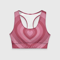 Топик спортивный женский Сердца LOVE, цвет: 3D-принт