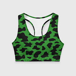 Топик спортивный женский Армейский камуфляж, цвет: 3D-принт