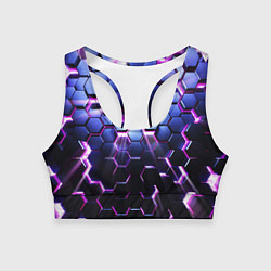 Топик спортивный женский Соты - 3d, цвет: 3D-принт