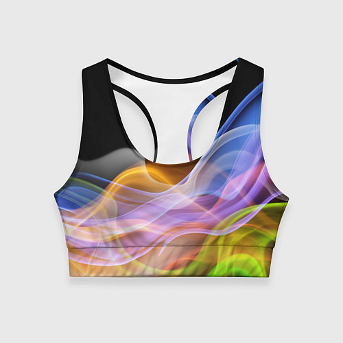 Женский спортивный топ Цветной дым Color pattern / 3D-принт – фото 1