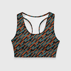 Топик спортивный женский Разноцветные прямоугольники абстракция, цвет: 3D-принт