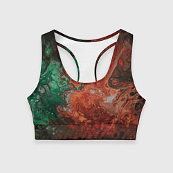 Топик спортивный женский Размытые краски цветная абстракция, цвет: 3D-принт