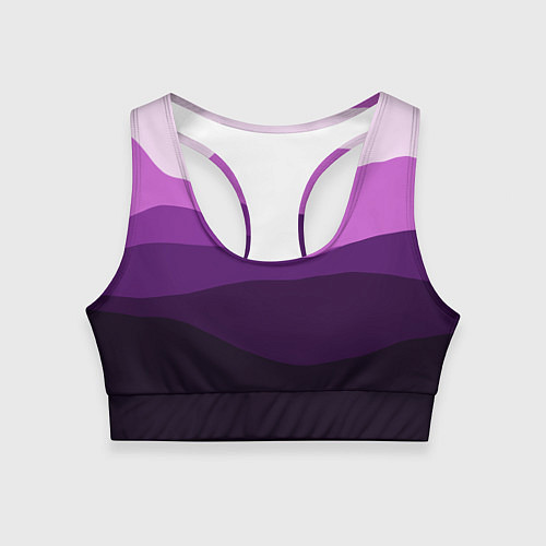 Женский спортивный топ Фиолетовый градиент горы абстракция / 3D-принт – фото 1