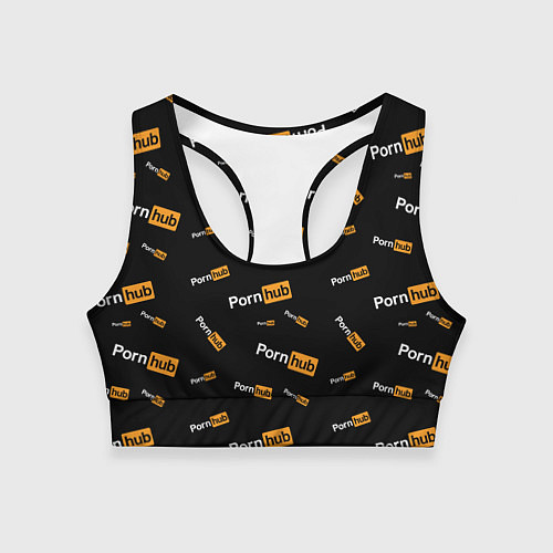 Женский спортивный топ PORN HUB НАДПИСИ ПАТТЕРН / 3D-принт – фото 1