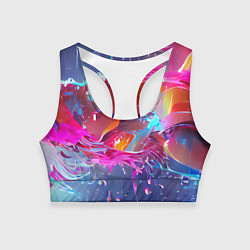 Топик спортивный женский Neon splashes, цвет: 3D-принт