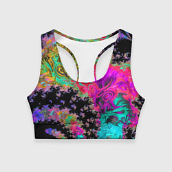 Топик спортивный женский Сюрреалистическая фрактальная композиция Мода Surr, цвет: 3D-принт