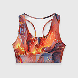 Топик спортивный женский Lava & flame, цвет: 3D-принт