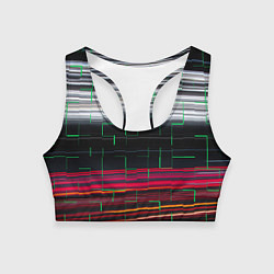 Топик спортивный женский Цветная мозаика colored mosaic lines, цвет: 3D-принт