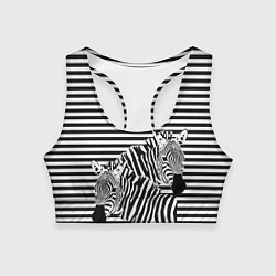 Топик спортивный женский Матросы на зебрах, цвет: 3D-принт
