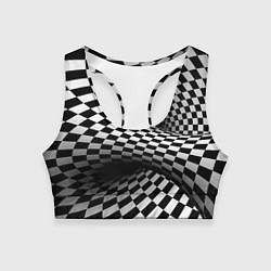 Топик спортивный женский Геометрическая объёмная композиция Авангард, цвет: 3D-принт