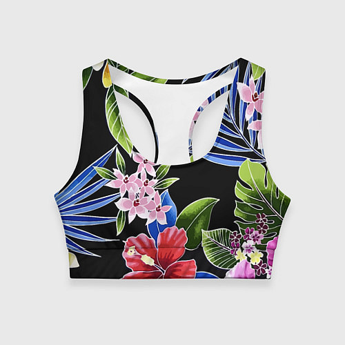 Женский спортивный топ Floral vanguard composition Летняя ночь Fashion tr / 3D-принт – фото 1