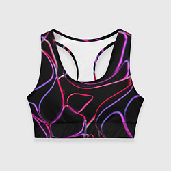 Топик спортивный женский Неоновые линзы во тьме - Розовый, цвет: 3D-принт