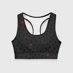 Топик спортивный женский Love Death and Robots black pattern, цвет: 3D-принт