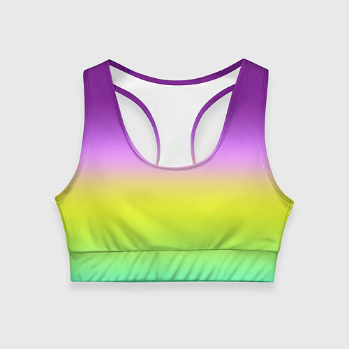 Женский спортивный топ Multicolored Ombre gradient / 3D-принт – фото 1