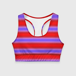 Топик спортивный женский Striped pattern мягкие размытые полосы красные фио, цвет: 3D-принт