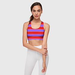 Топик спортивный женский Striped pattern мягкие размытые полосы красные фио, цвет: 3D-принт — фото 2