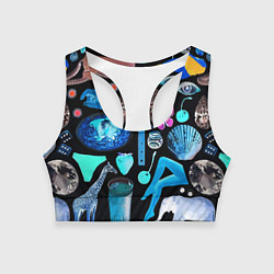 Топик спортивный женский Underground pattern Fashion 2099, цвет: 3D-принт