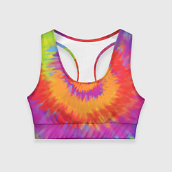 Топик спортивный женский Тай дай в радуге, цвет: 3D-принт