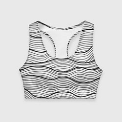 Топик спортивный женский Линии Морских Волн, цвет: 3D-принт