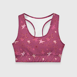 Топик спортивный женский Terracotta Star Pattern, цвет: 3D-принт