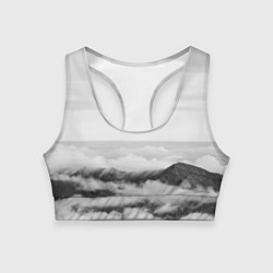 Топик спортивный женский Горы и туман, цвет: 3D-принт
