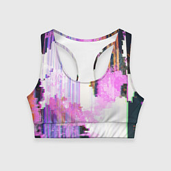 Топик спортивный женский Glitch art Fashion trend, цвет: 3D-принт