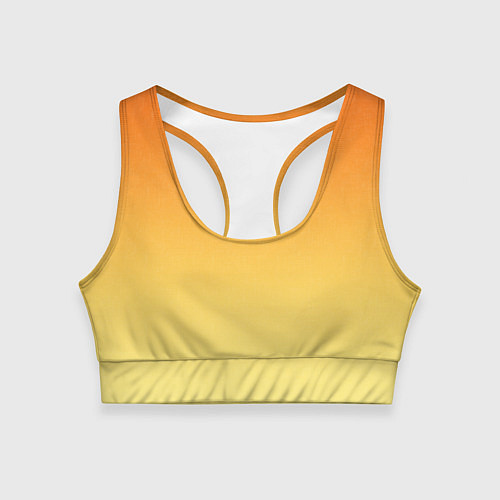 Женский спортивный топ Оранжевый, желтый градиент / 3D-принт – фото 1