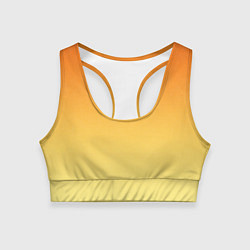 Топик спортивный женский Оранжевый, желтый градиент, цвет: 3D-принт