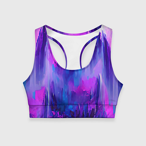 Женский спортивный топ Purple splashes / 3D-принт – фото 1