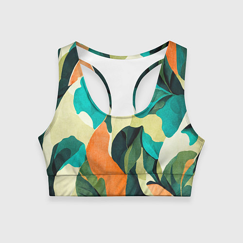 Женский спортивный топ Multicoloured camouflage / 3D-принт – фото 1