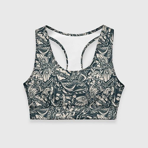 Женский спортивный топ Винтажные flash tatoo / 3D-принт – фото 1