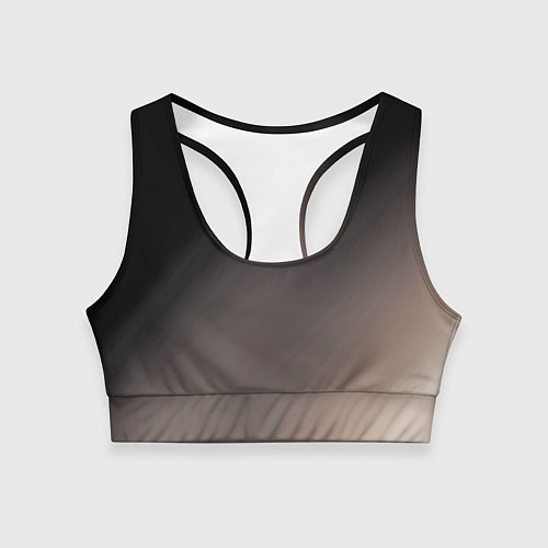Женский спортивный топ Черный, серый бежевый градиент / 3D-принт – фото 1