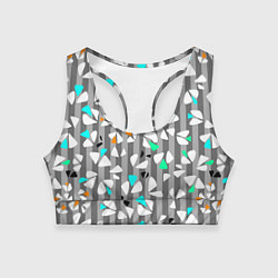 Топик спортивный женский Abstract pattern on striped gray background, цвет: 3D-принт
