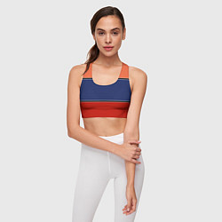 Топик спортивный женский Combined pattern striped orange red blue, цвет: 3D-принт — фото 2