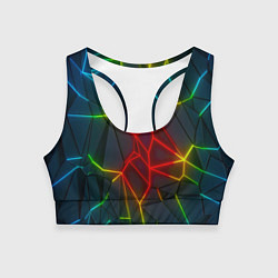 Топик спортивный женский Семицветный перелив, цвет: 3D-принт