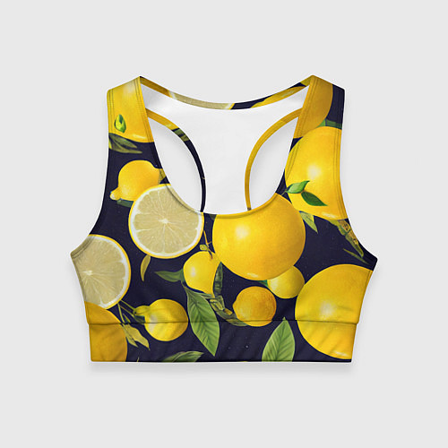 Женский спортивный топ Лимонные дольки / 3D-принт – фото 1