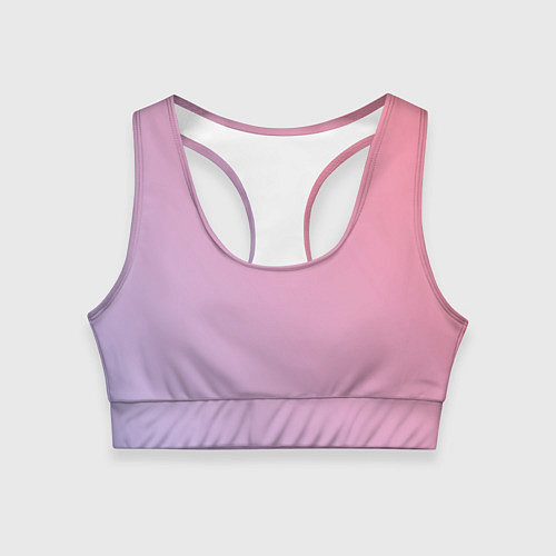 Женский спортивный топ Градиент - розовая пастель / 3D-принт – фото 1
