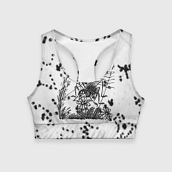 Женский спортивный топ Паук и цветы