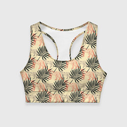 Топик спортивный женский Пальмы и гепард узор, цвет: 3D-принт