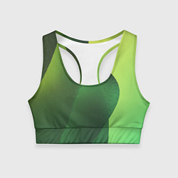 Топик спортивный женский Зелёные абстрактные волны, цвет: 3D-принт