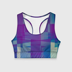 Женский спортивный топ Геометрические объёмные фиолетовые кубы