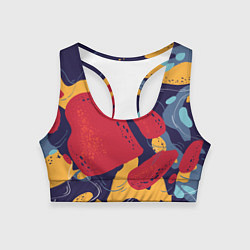 Топик спортивный женский Красное абстрактное пятно, цвет: 3D-принт