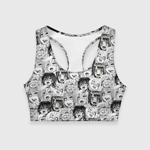 Женский спортивный топ Разные девушки Ахегао / 3D-принт – фото 1