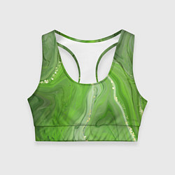 Топик спортивный женский Изумруд, цвет: 3D-принт