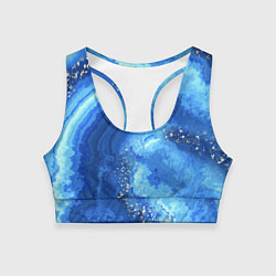Топик спортивный женский Расплескалась синева абстракция, цвет: 3D-принт
