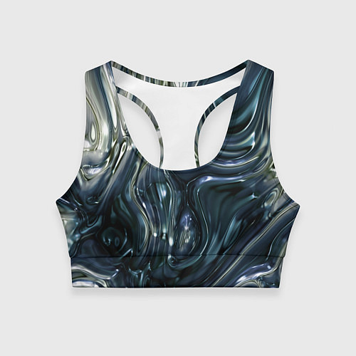 Женский спортивный топ Aesthetic visual art metal slime / 3D-принт – фото 1