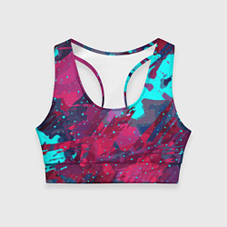 Топик спортивный женский Смешанные краски, цвет: 3D-принт