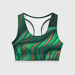 Топик спортивный женский Абстрактные объёмные полосы, цвет: 3D-принт
